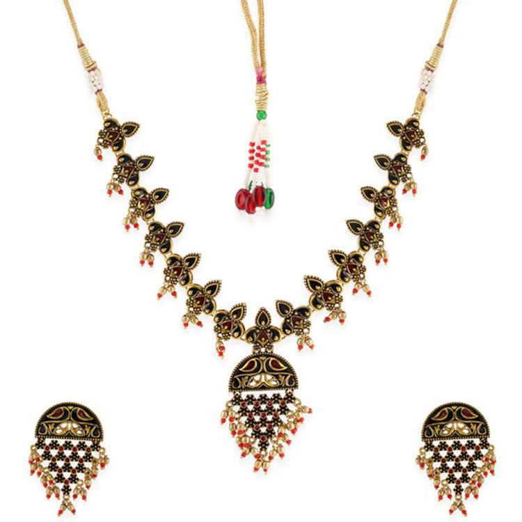 Combo of Gold Layered Necklace with earrings