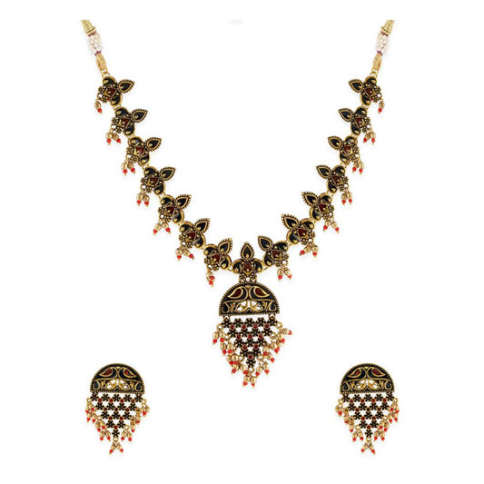Combo of Gold Layered Necklace with earrings